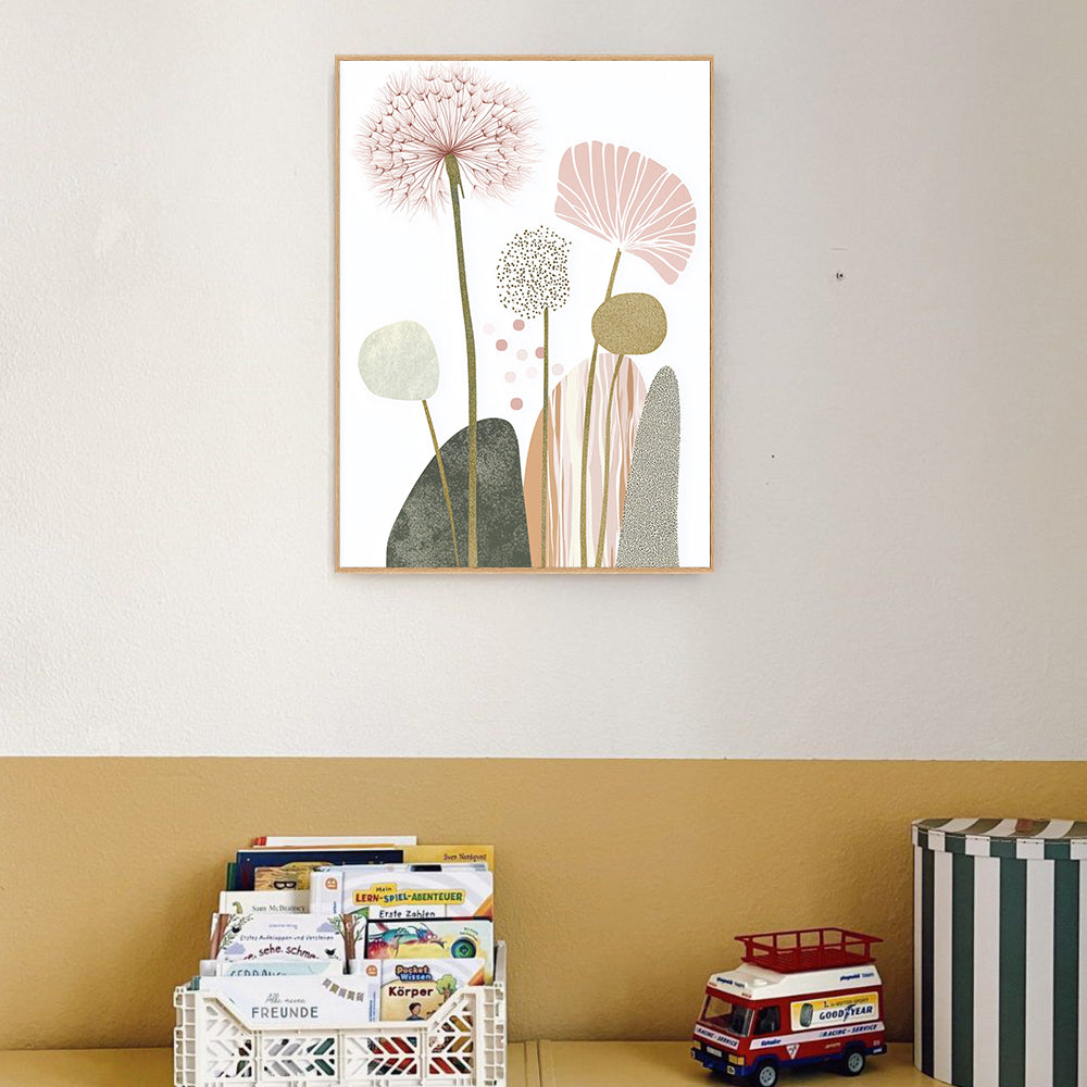 Whimsical Floral – Soft Pastel Botanical Design Canvas Wall Art