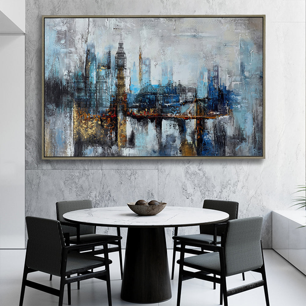 London Skyline Framed Canvas Wall Art