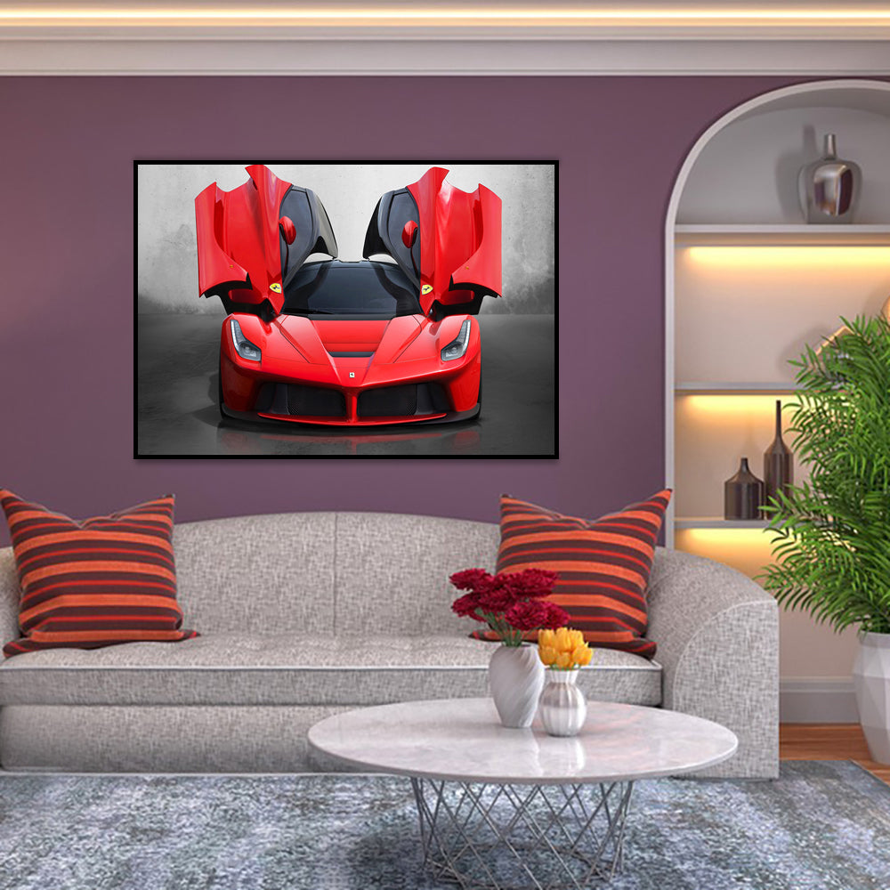 Ferrari LaFerrari - Red Supercar Canvas Wall Art