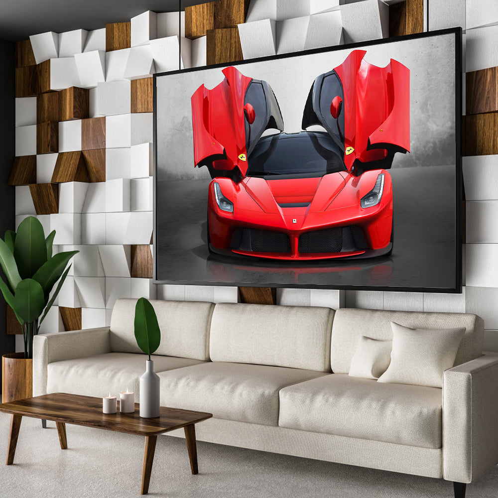 Ferrari LaFerrari - Red Supercar Canvas Wall Art