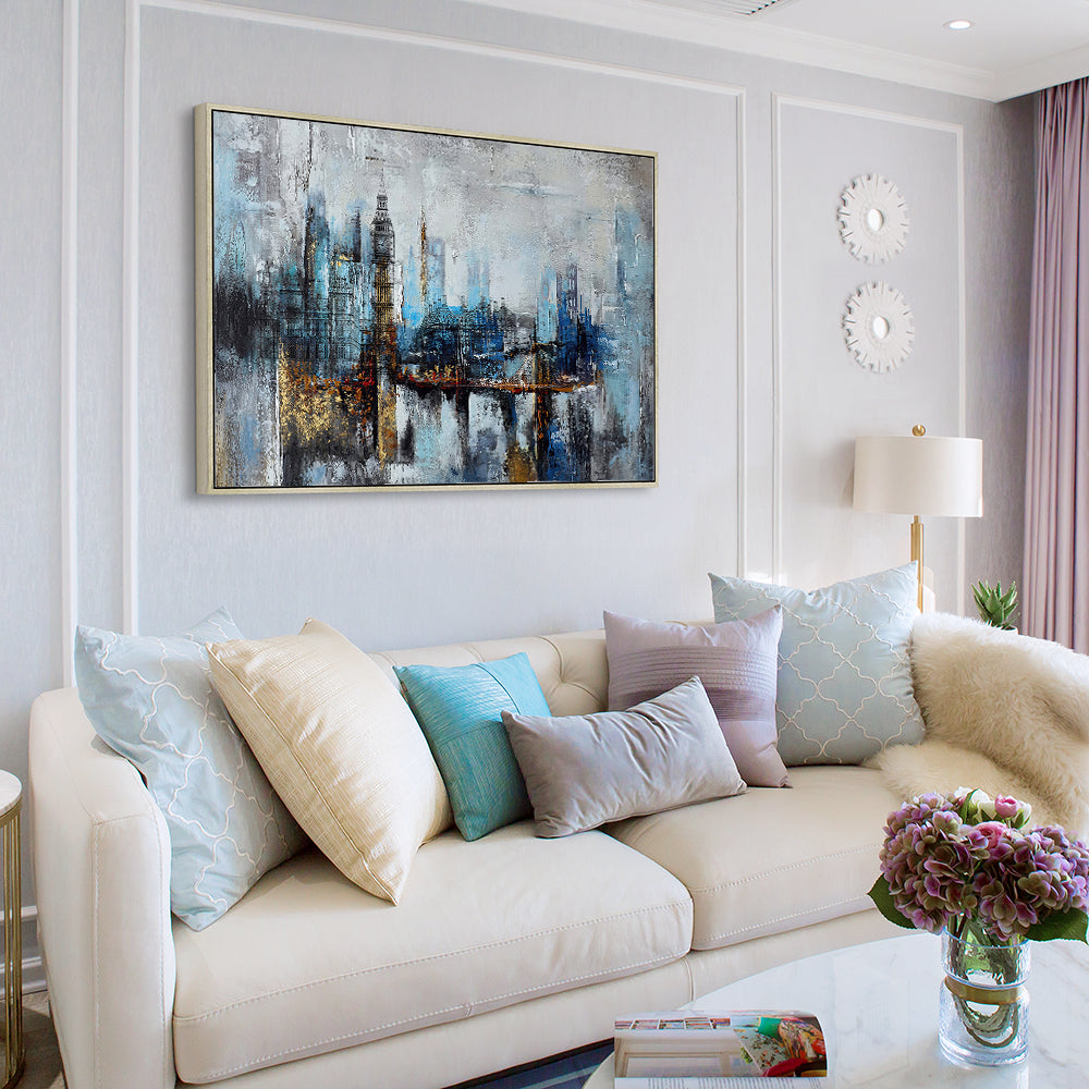 London Skyline Framed Canvas Wall Art