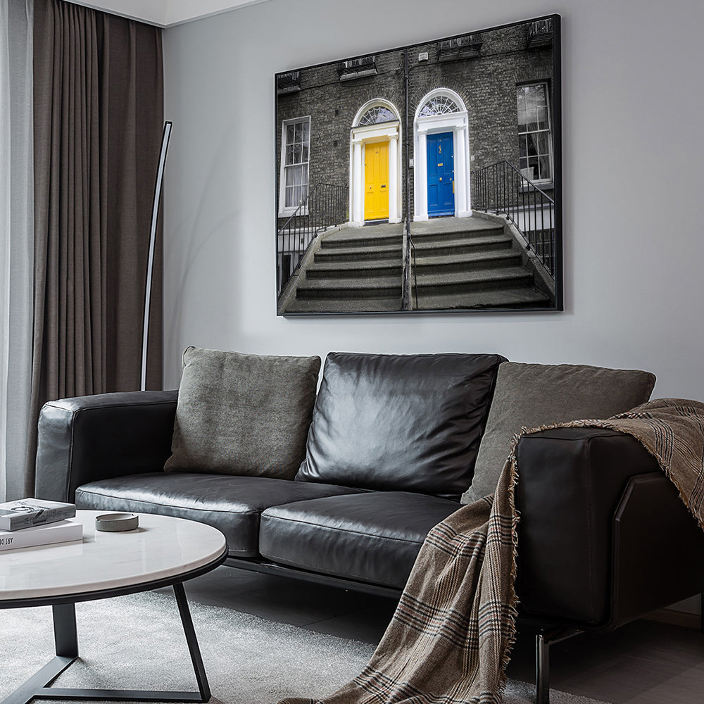 Charming Contrast: Dual Color Doorway Canvas Wall Art