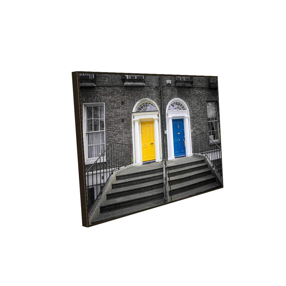Charming Contrast: Dual Color Doorway Canvas Wall Art