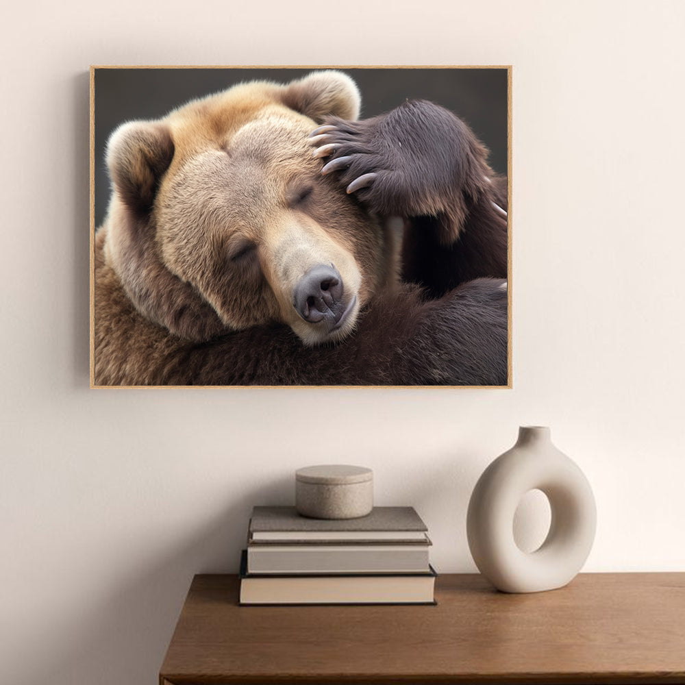 Cozy Bear Hug – Embrace The Warmth Of Nature Canvas Wall Art