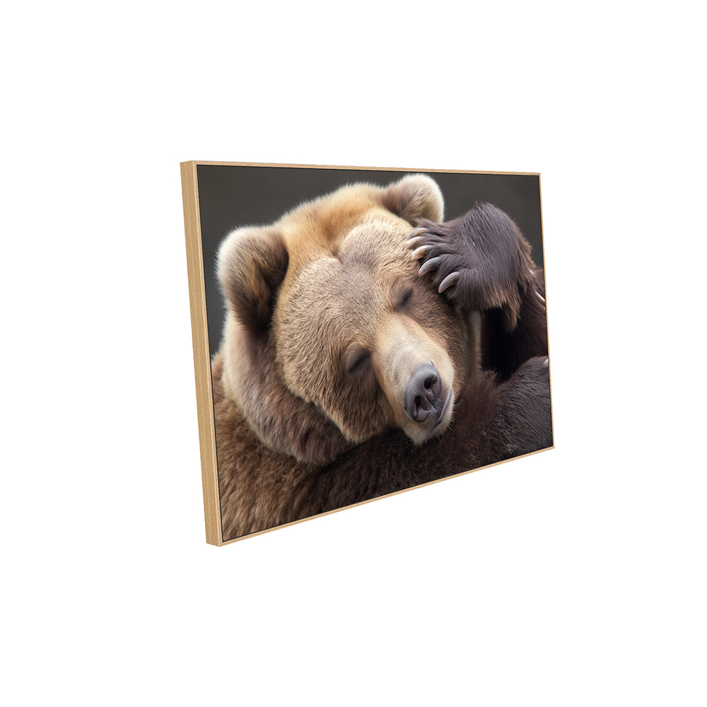 Cozy Bear Hug – Embrace The Warmth Of Nature Canvas Wall Art