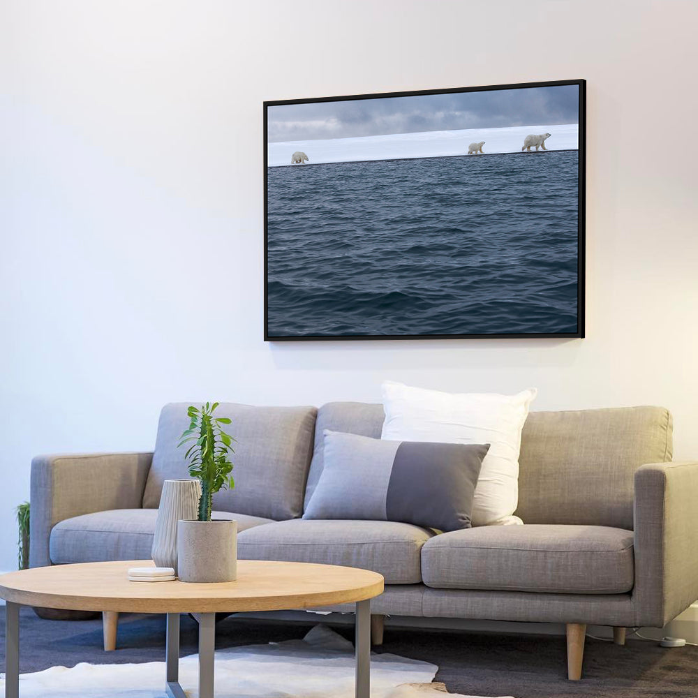Polar Bear Journey – Arctic Wildlife Scenic Print Canvas Wall Art