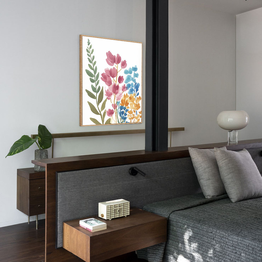 Watercolor Floral - Vibrant Botanical Design Canvas Wall Art