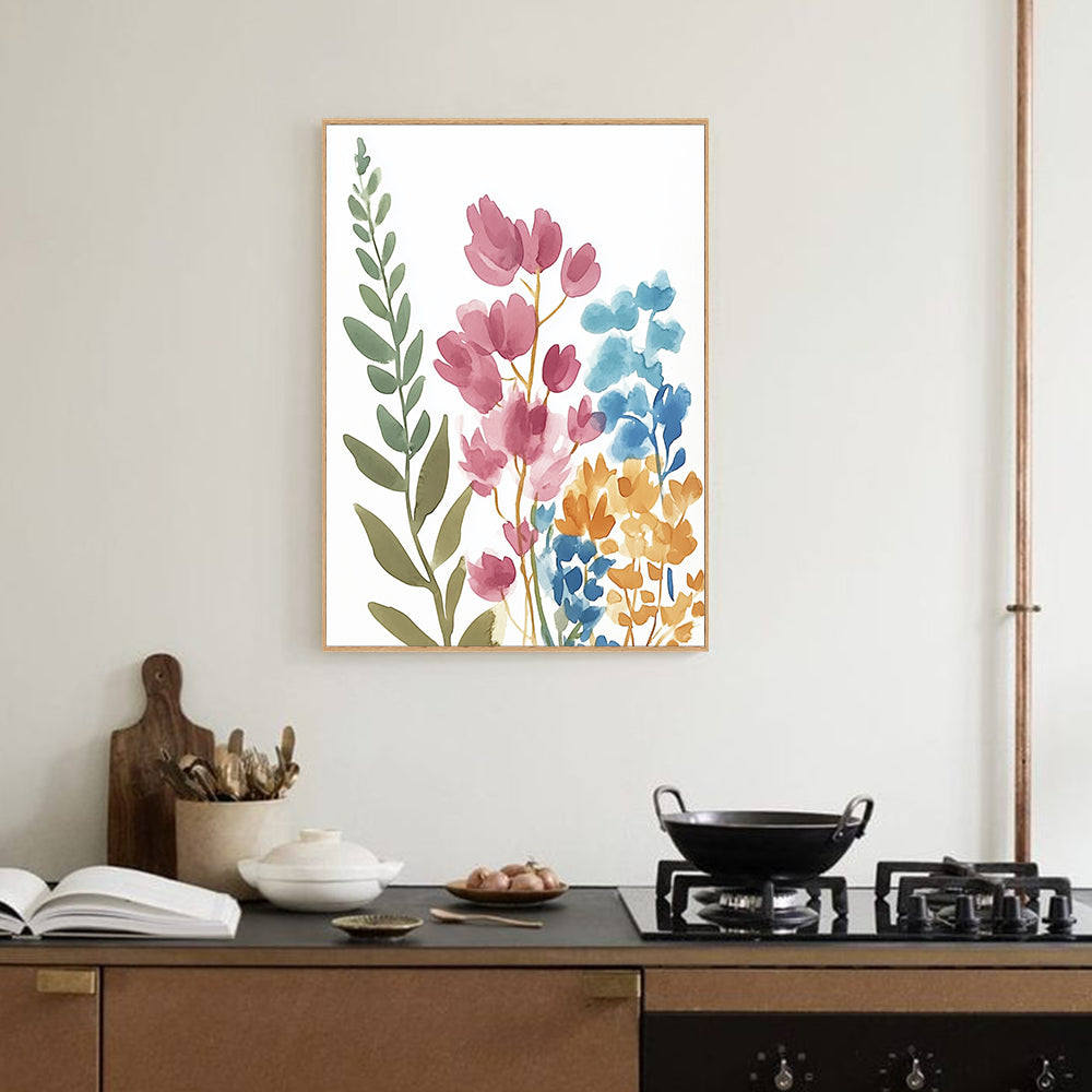 Watercolor Floral - Vibrant Botanical Design Canvas Wall Art