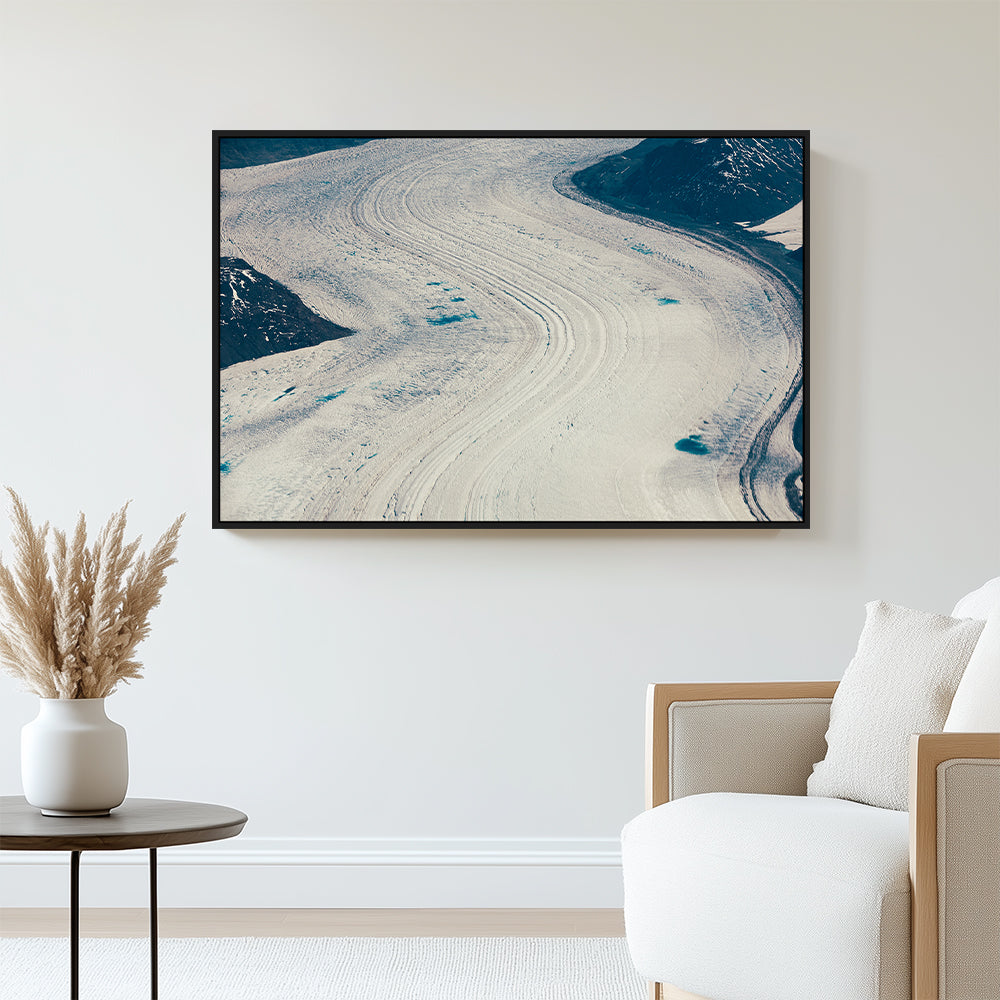 Majestic Glacier Flow – Stunning Aerial Canvas Wall Art