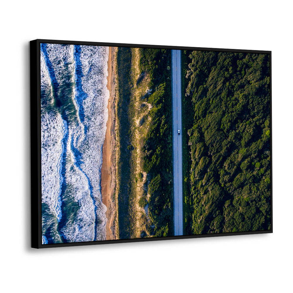 Coastal Drive Aerial View – Scenic Ocean Road Print Canvas Wall Art
