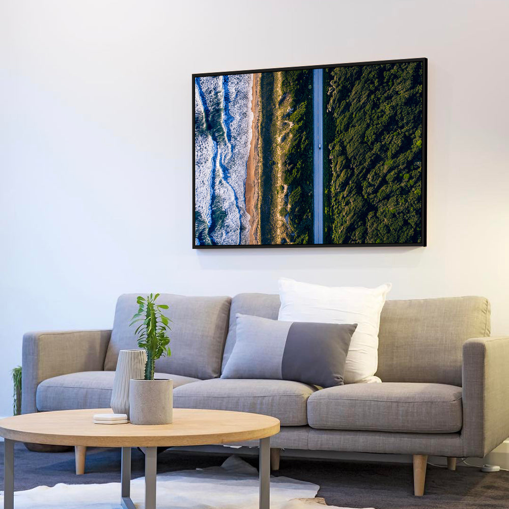 Coastal Drive Aerial View – Scenic Ocean Road Print Canvas Wall Art