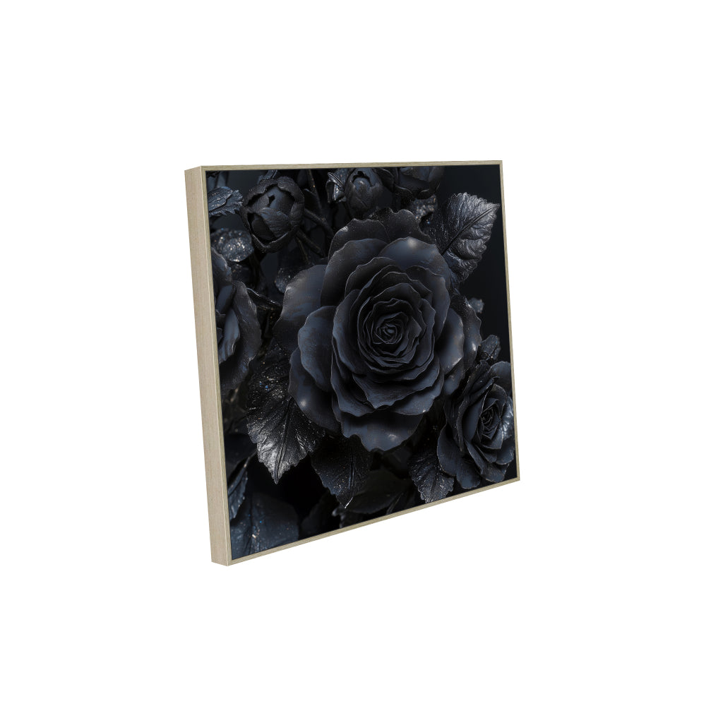 Mystique in Bloom: Black Rose Wall Art