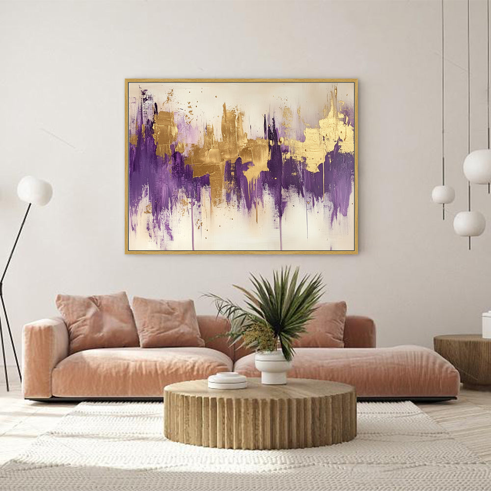 Purple And Gold Horizon Canvas Wall Art