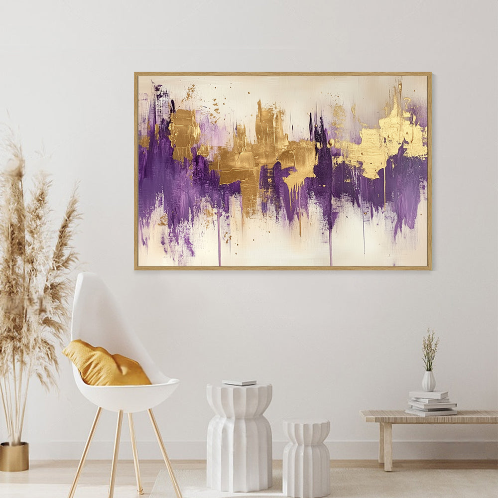 Purple And Gold Horizon Canvas Wall Art