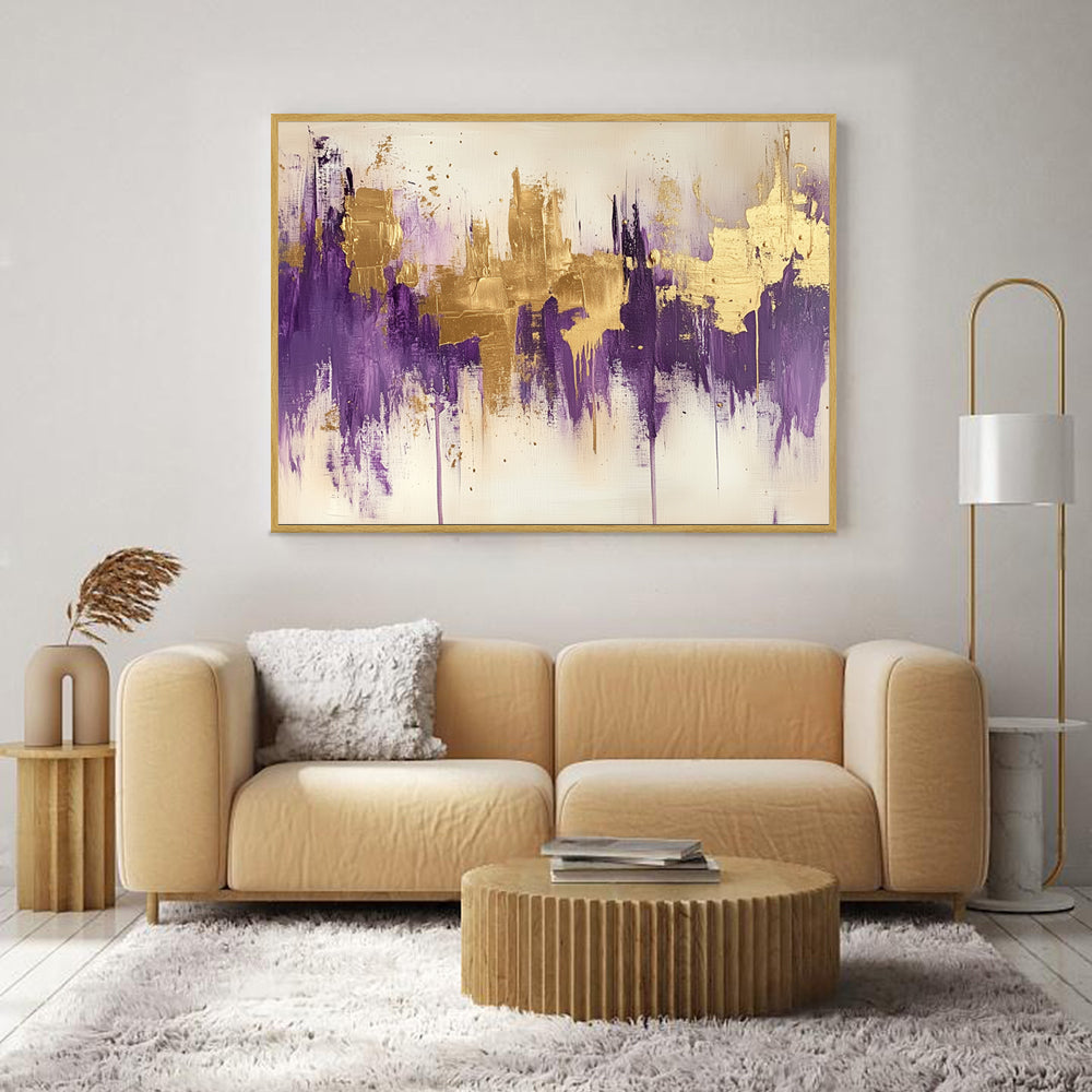 Purple And Gold Horizon Canvas Wall Art