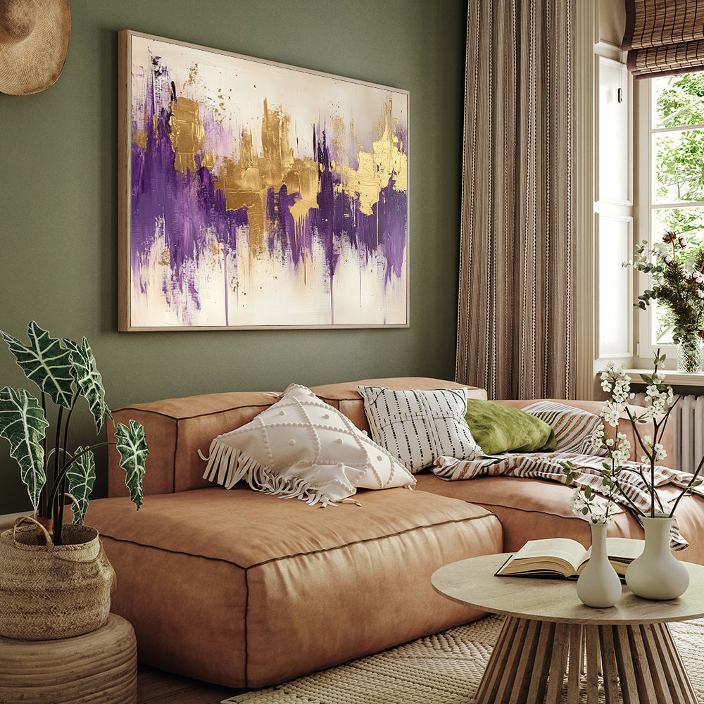 Purple And Gold Horizon Canvas Wall Art
