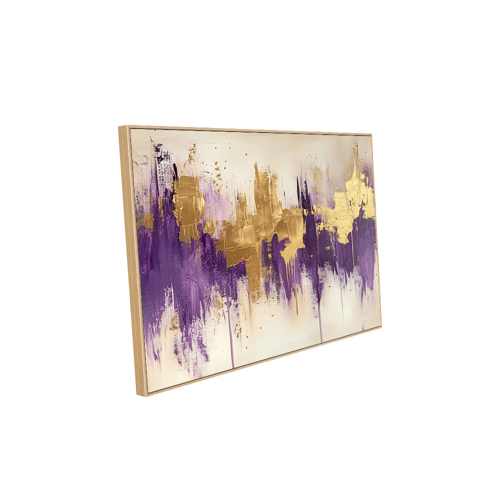 Purple And Gold Horizon Canvas Wall Art