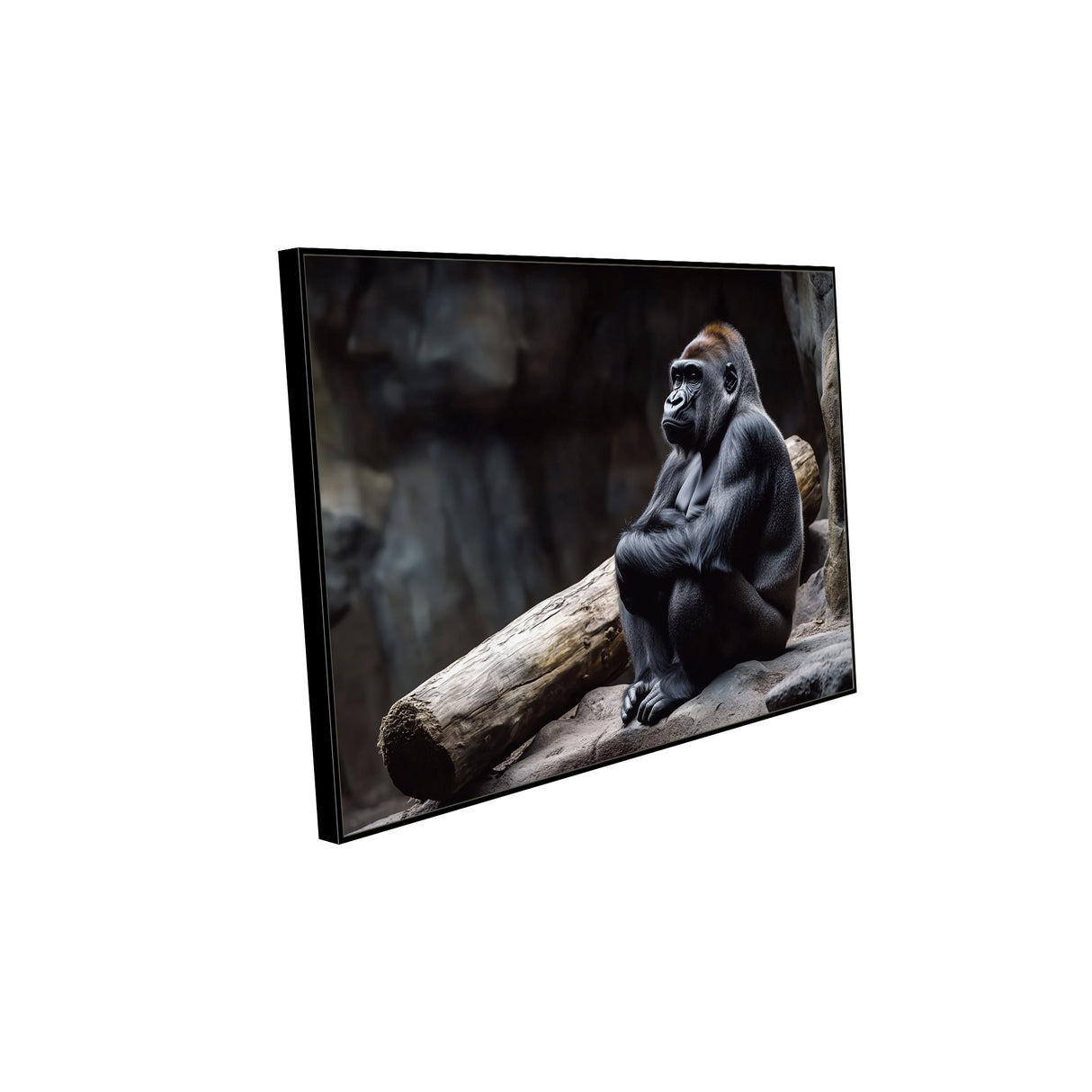 Majestic Contemplation: The Gorilla In Serenity Canvas Wall Art