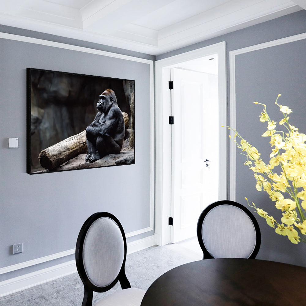 Majestic Contemplation: The Gorilla In Serenity Canvas Wall Art