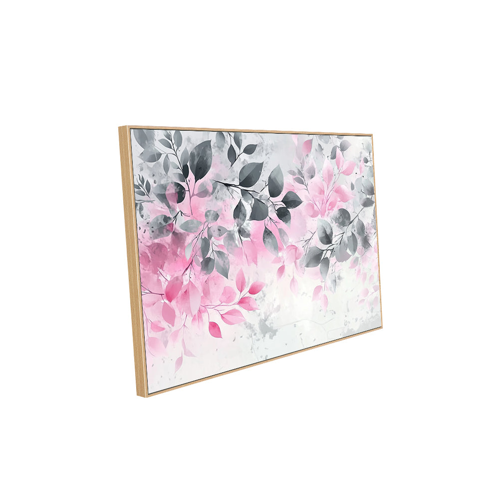 Pink And Gray Botanical Elegance Canvas Wall Art