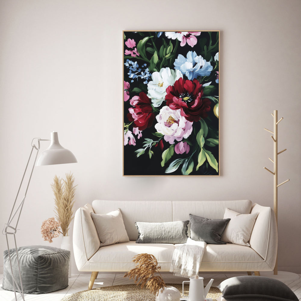 Bold Floral Bouquet Canvas Wall Art