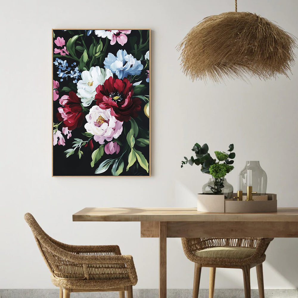 Bold Floral Bouquet Canvas Wall Art
