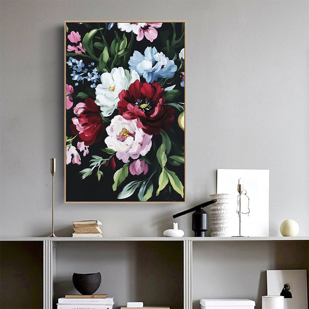 Bold Floral Bouquet Canvas Wall Art
