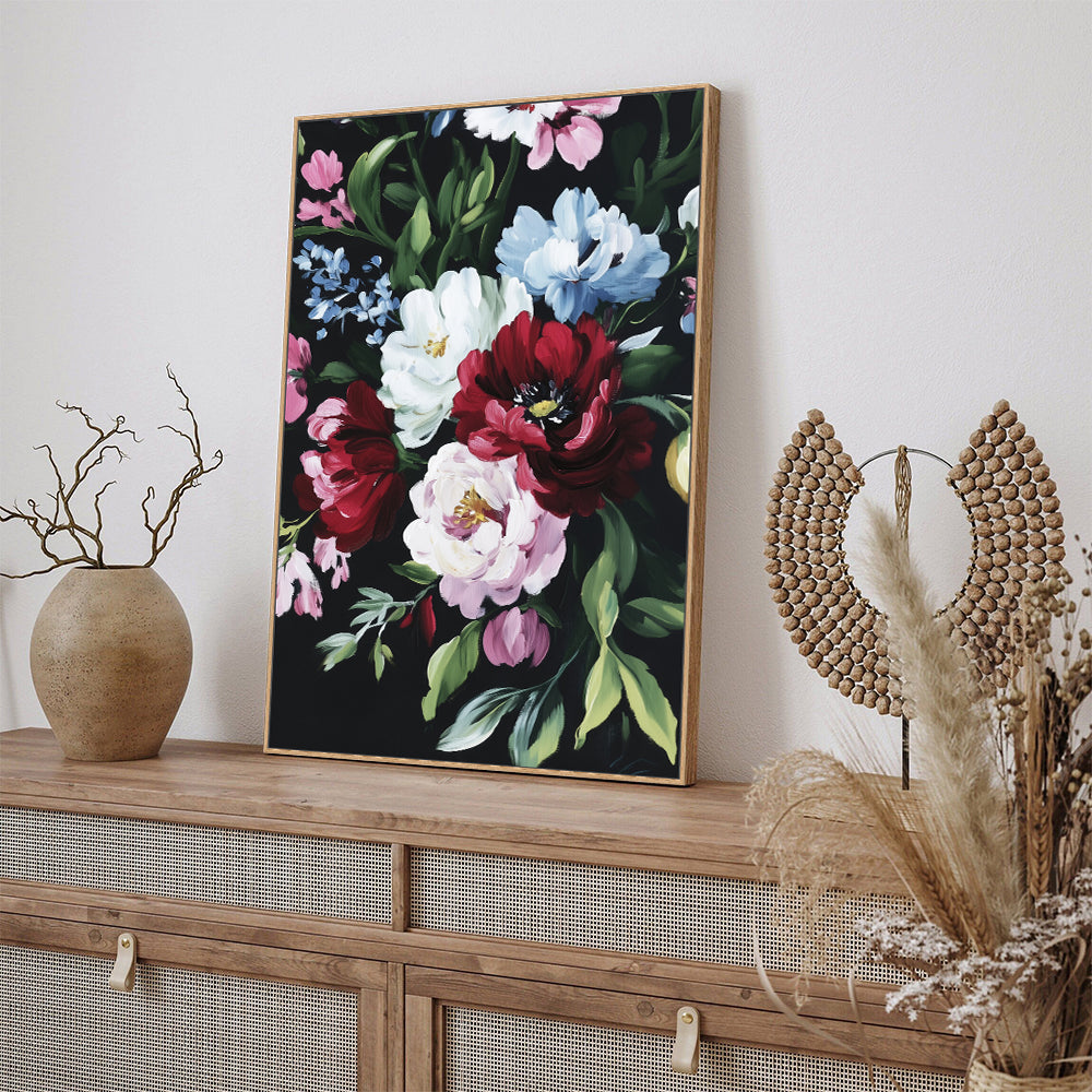 Bold Floral Bouquet Canvas Wall Art