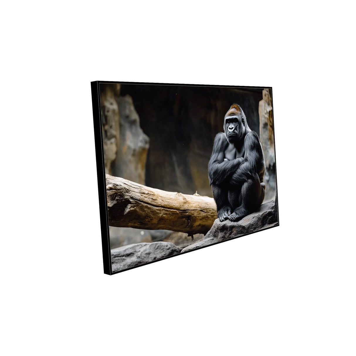Stoic Majesty: The Gorilla's Gaze Canvas Wall Art