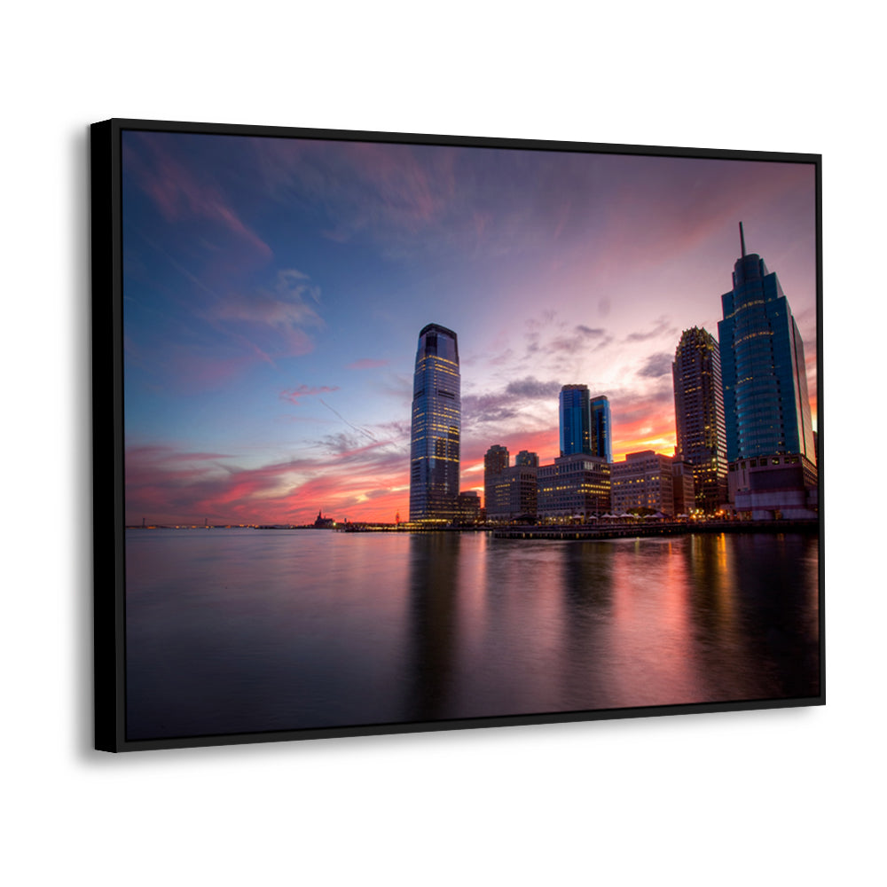 Urban Sunset Skyline Canvas Wall Art