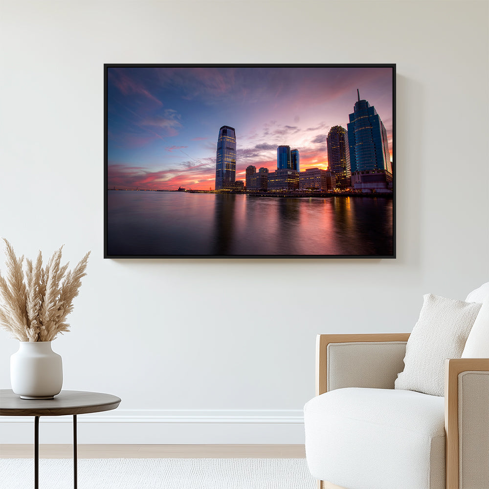 Urban Sunset Skyline Canvas Wall Art