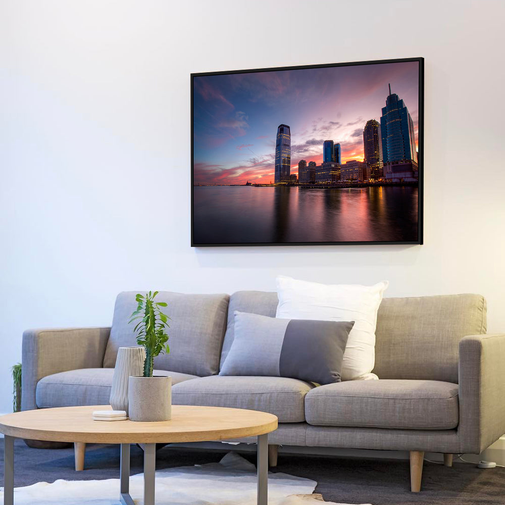 Urban Sunset Skyline Canvas Wall Art