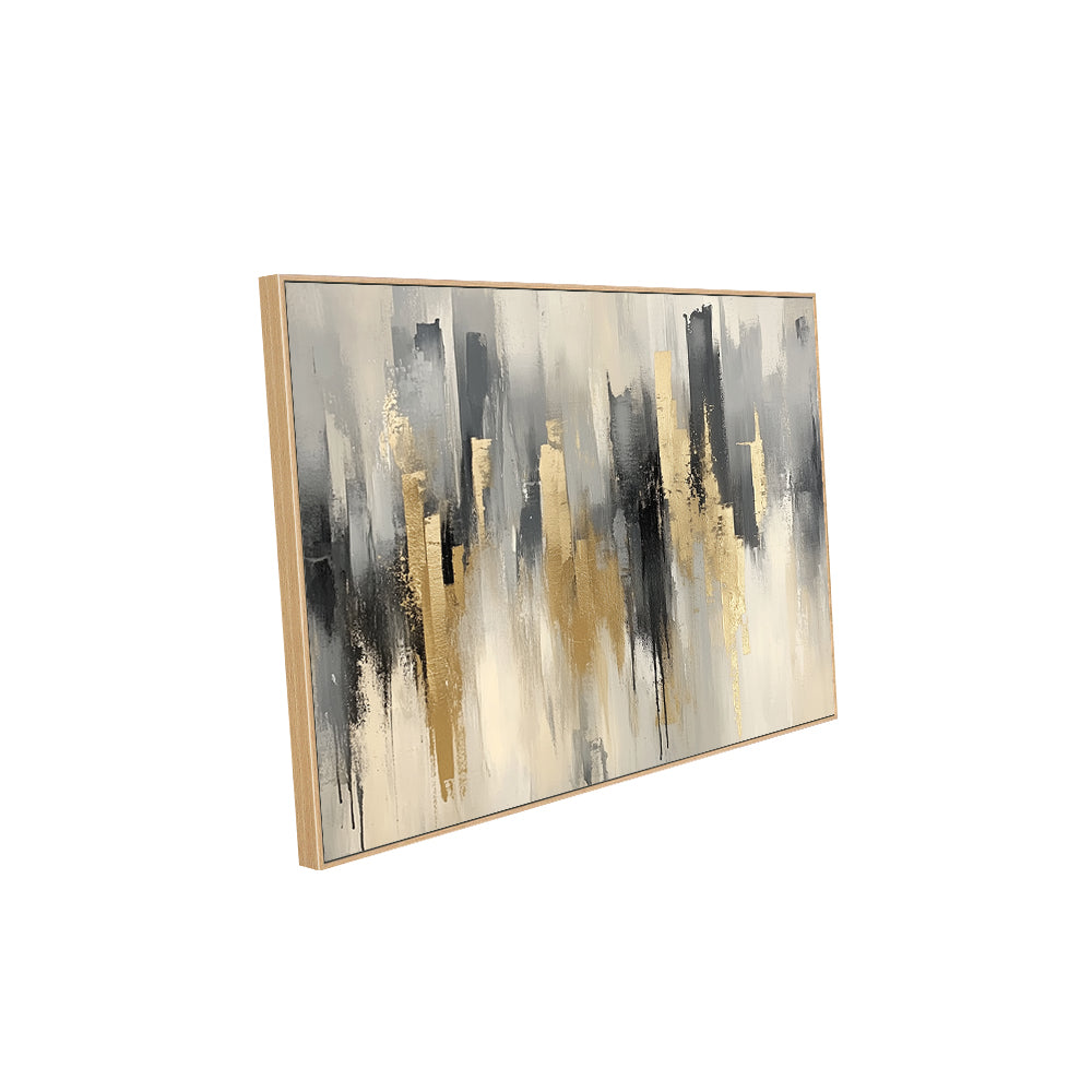 Gold And Gray Skyline Canvas Wall Art