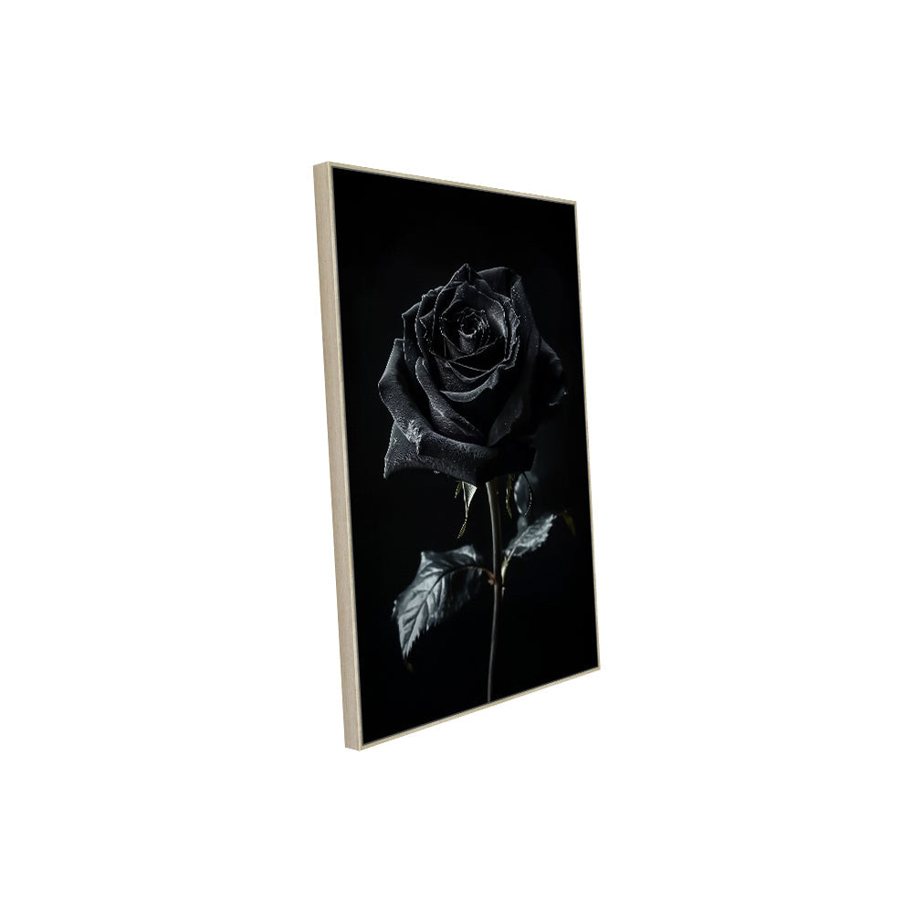 Elegant Black Rose Canvas Wall Art