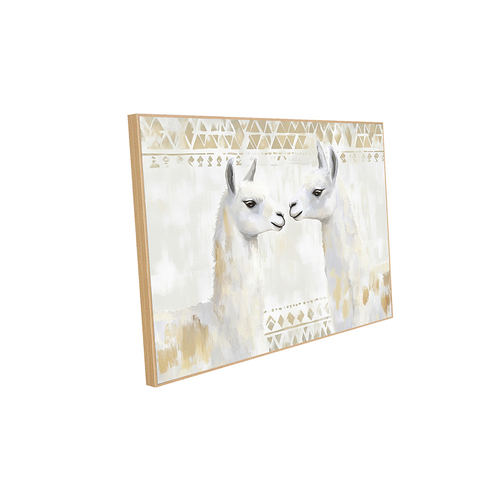 Charming Llama - Rustic Boho Design Canvas Wall Art