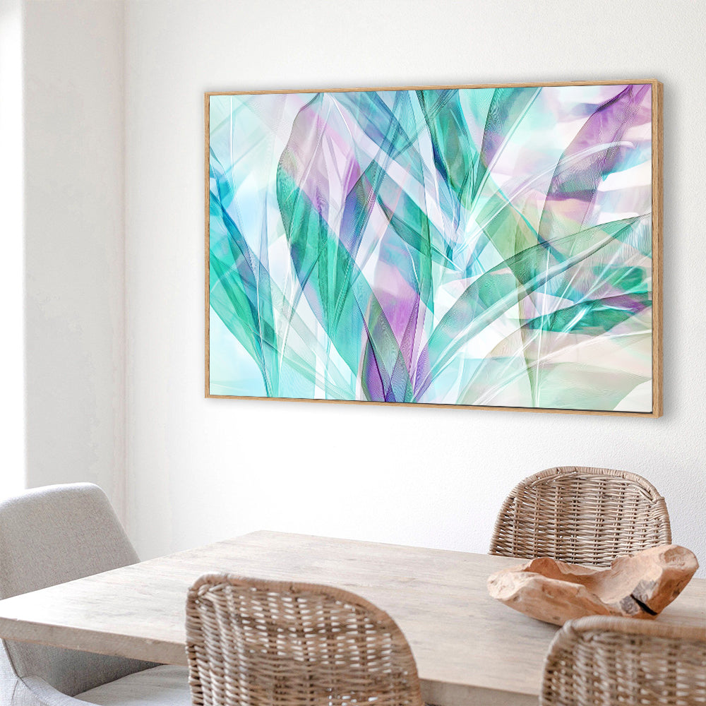 Elegant Leaf – Soft Pastel Botanical Design Canvas Wall Art