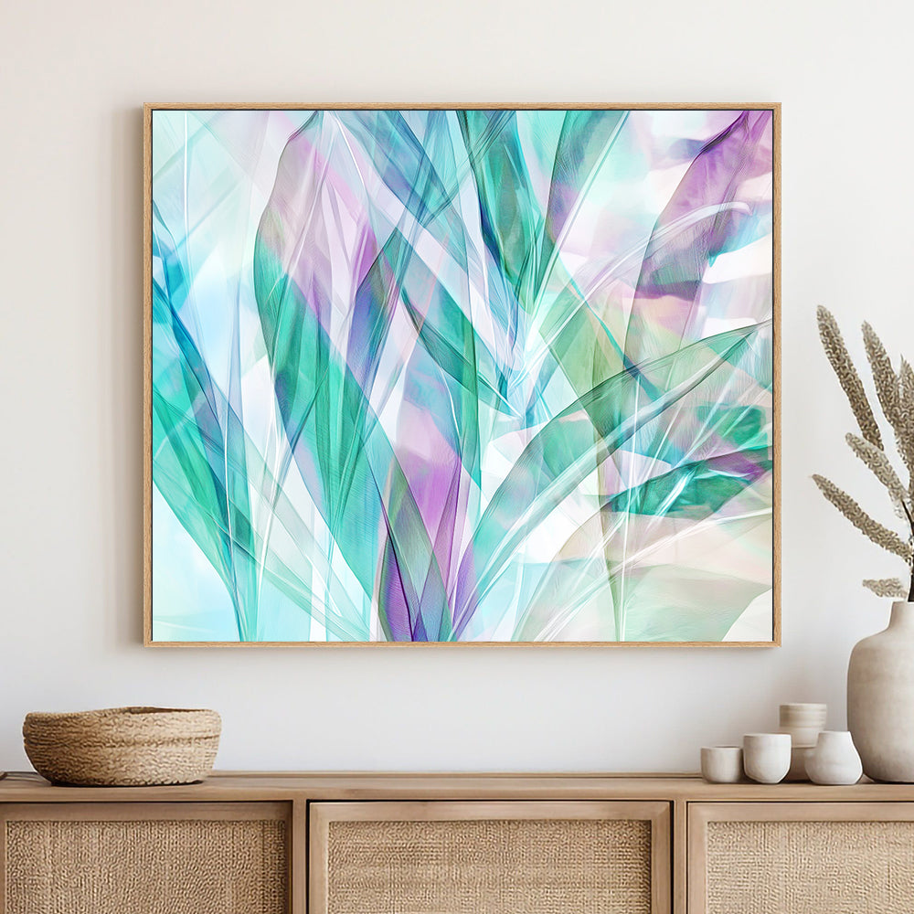 Elegant Leaf – Soft Pastel Botanical Design Canvas Wall Art