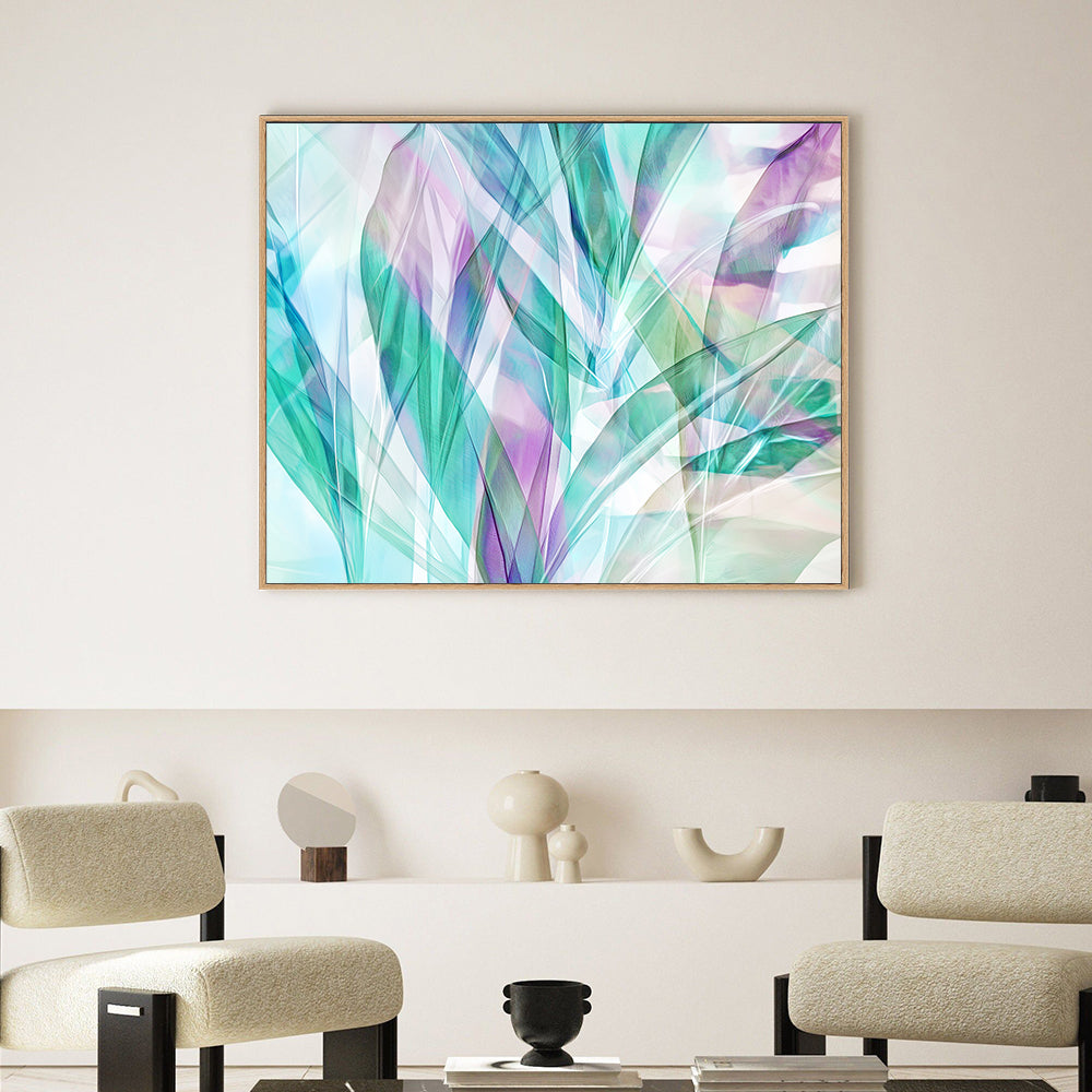 Elegant Leaf – Soft Pastel Botanical Design Canvas Wall Art