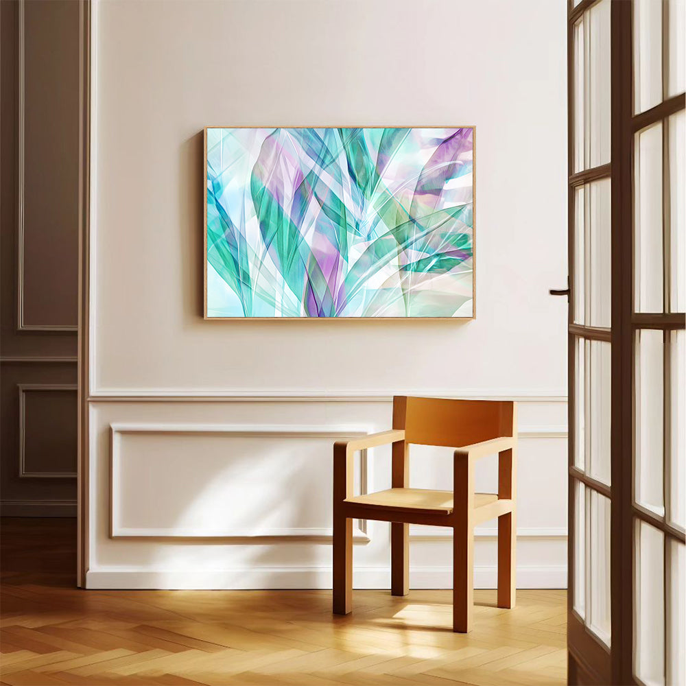 Elegant Leaf – Soft Pastel Botanical Design Canvas Wall Art