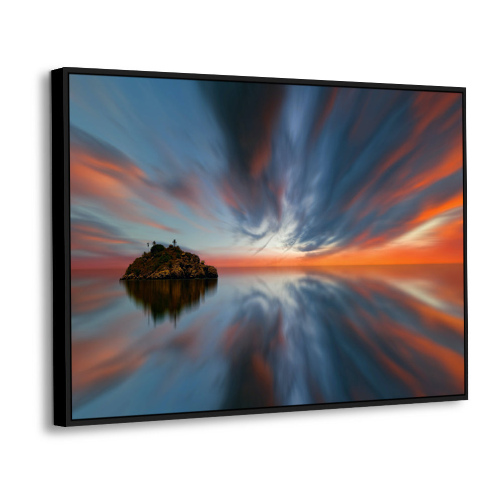 Dreamy Island Sunset Canvas Wall Art