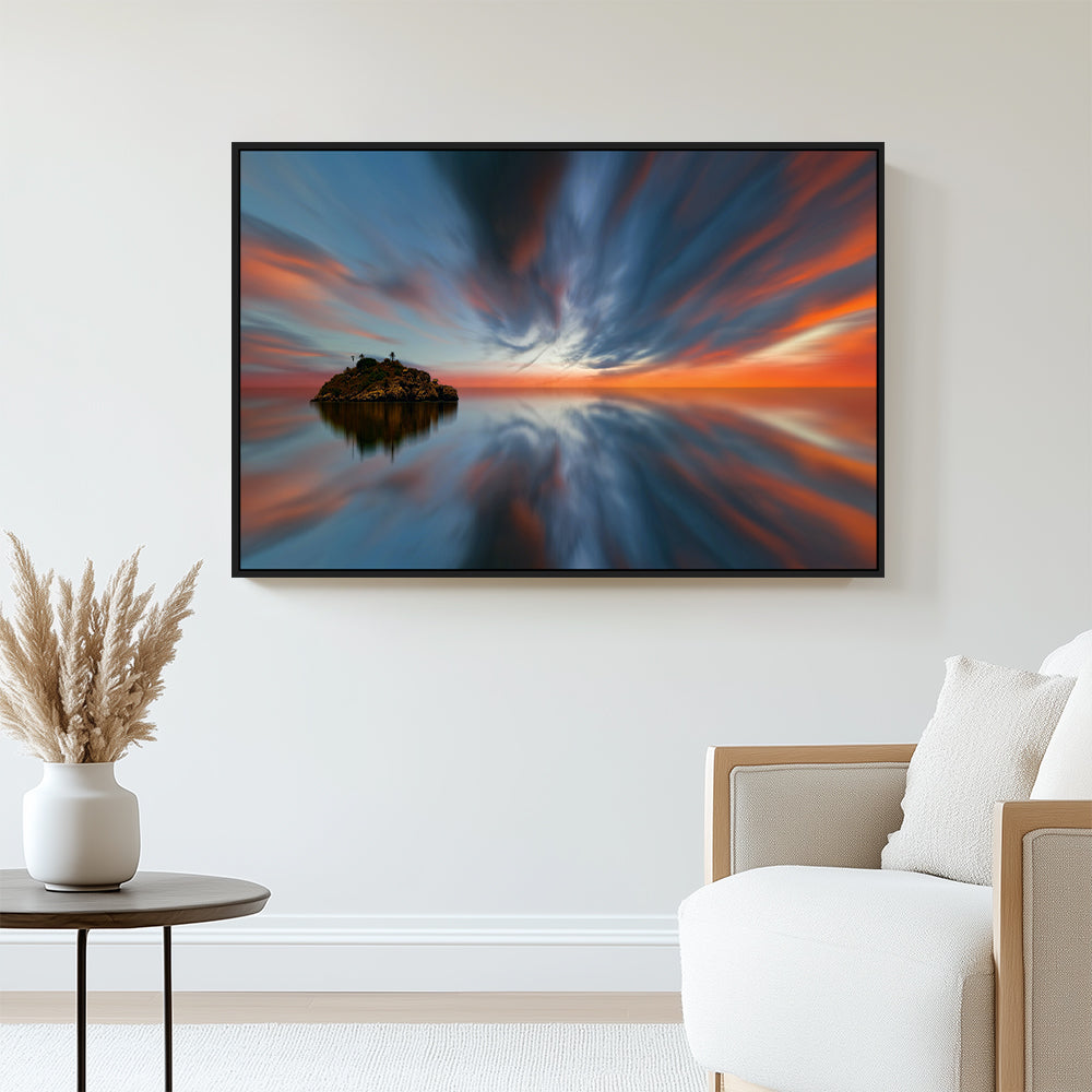 Dreamy Island Sunset Canvas Wall Art