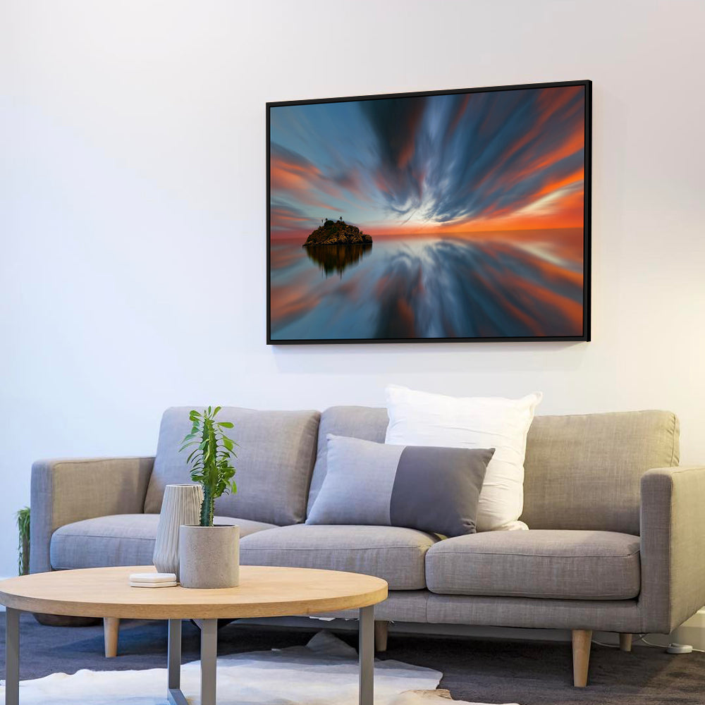 Dreamy Island Sunset Canvas Wall Art