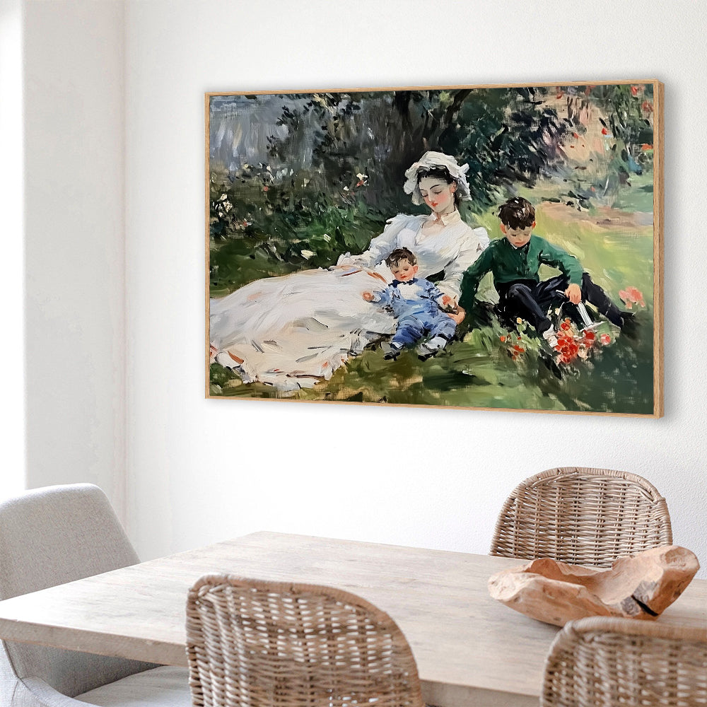 Peaceful Family Picnic – Impressionist-Style Décor Canvas Wall Art