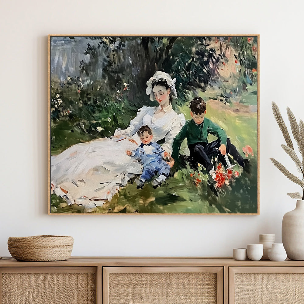 Peaceful Family Picnic – Impressionist-Style Décor Canvas Wall Art