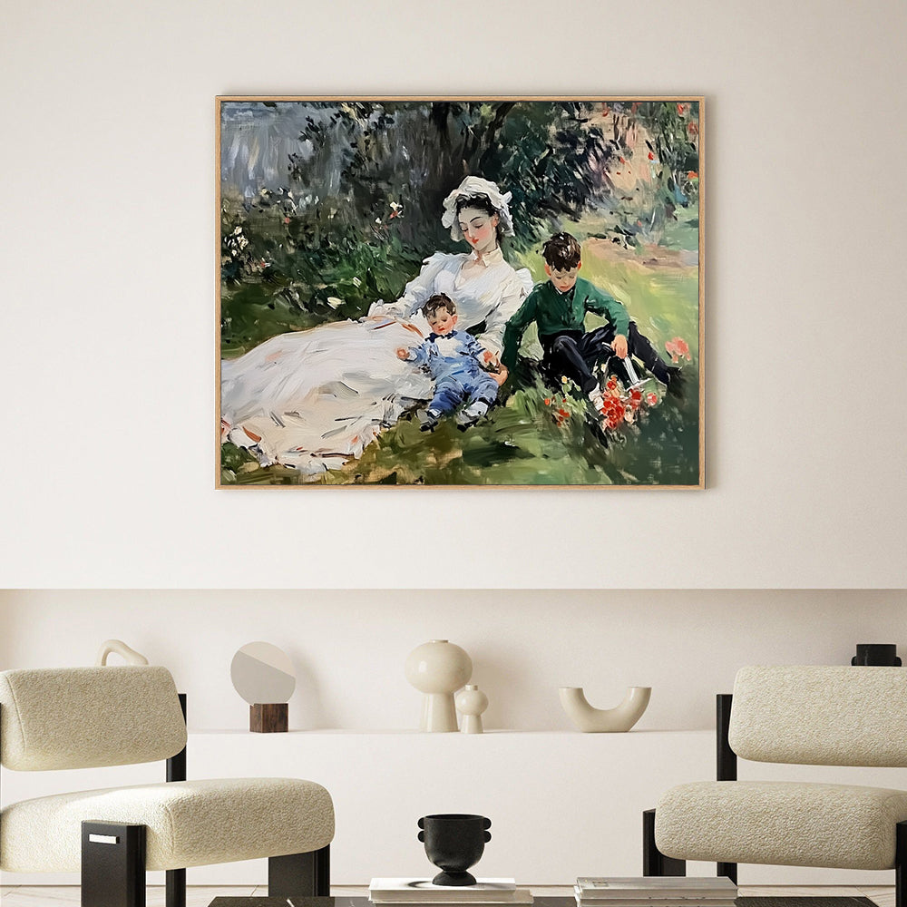 Peaceful Family Picnic – Impressionist-Style Décor Canvas Wall Art
