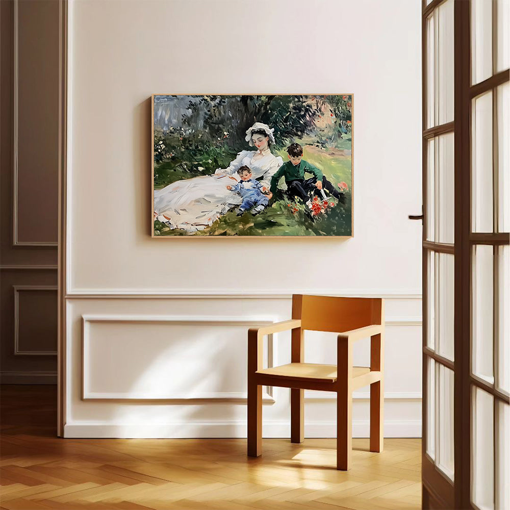 Peaceful Family Picnic – Impressionist-Style Décor Canvas Wall Art