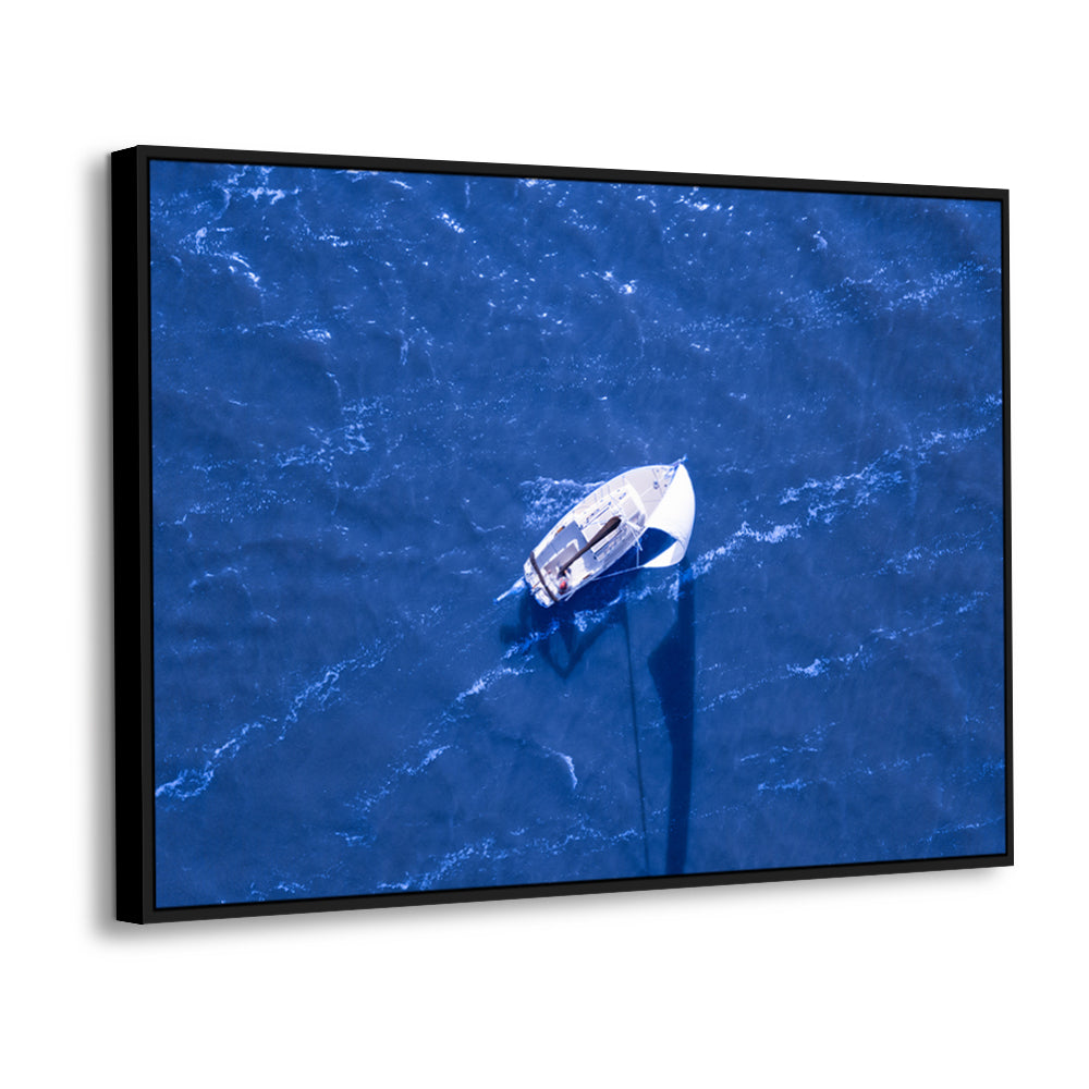 Sailing Over The Deep Blue - Aerial View Canvas Wall Art