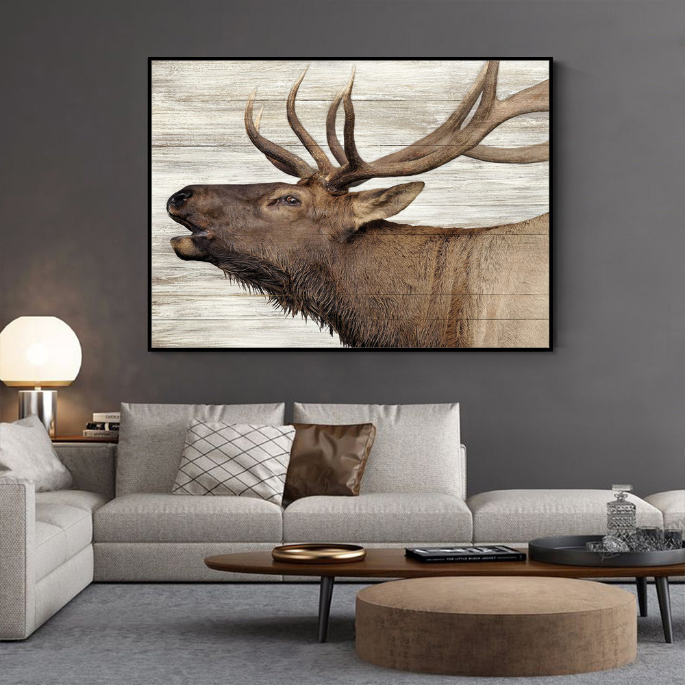 Majestic Elk Canvas Wall Art – A Rustic Wildlife Masterpiece