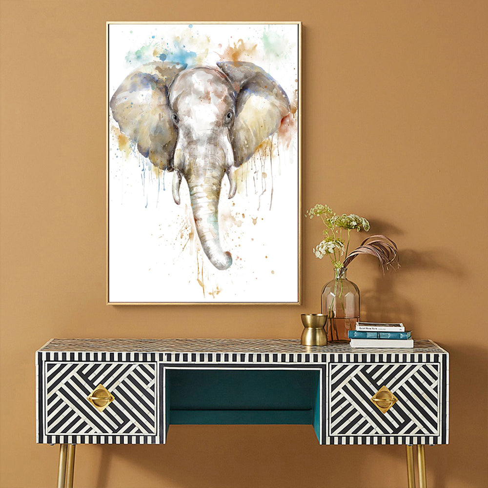 Majestic Elephant Watercolor – Wildlife-Inspired Artistic Print Canvas Wall Art