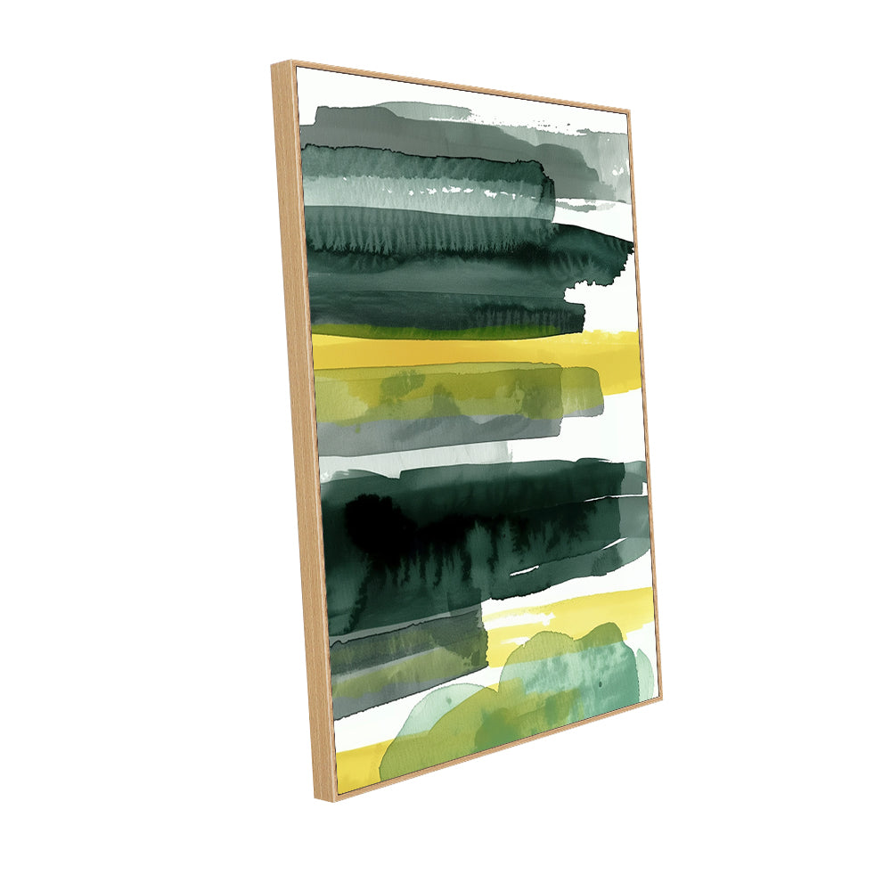 Green Stripes Modern Canvas Wall Art